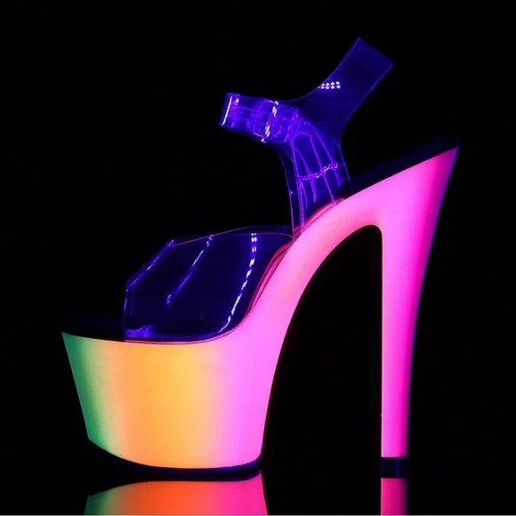 Pleaser Rainbow Heels - Picture 2 of 15